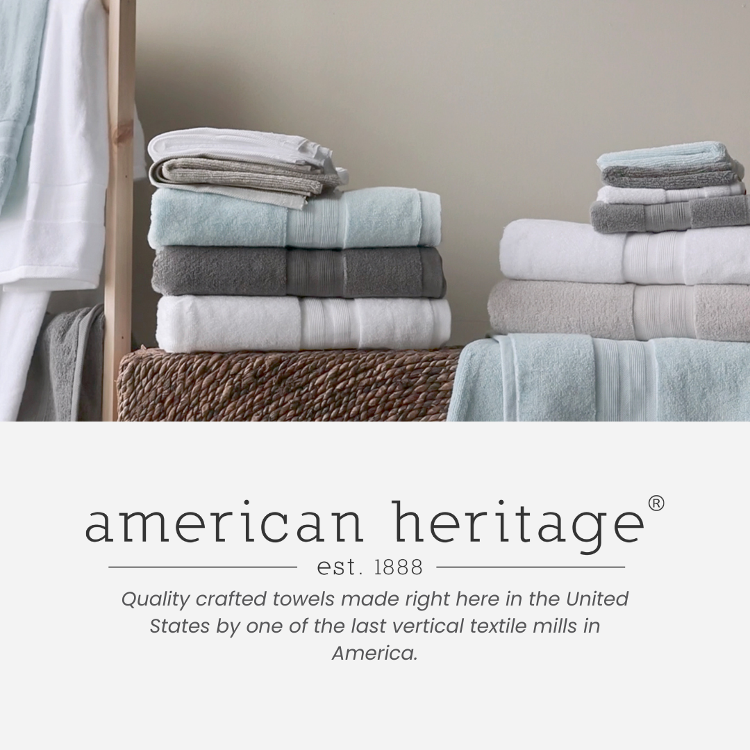 American Heritage by 1888 Mills - 100% Organic Cotton Bath Set Grey / 8-Piece