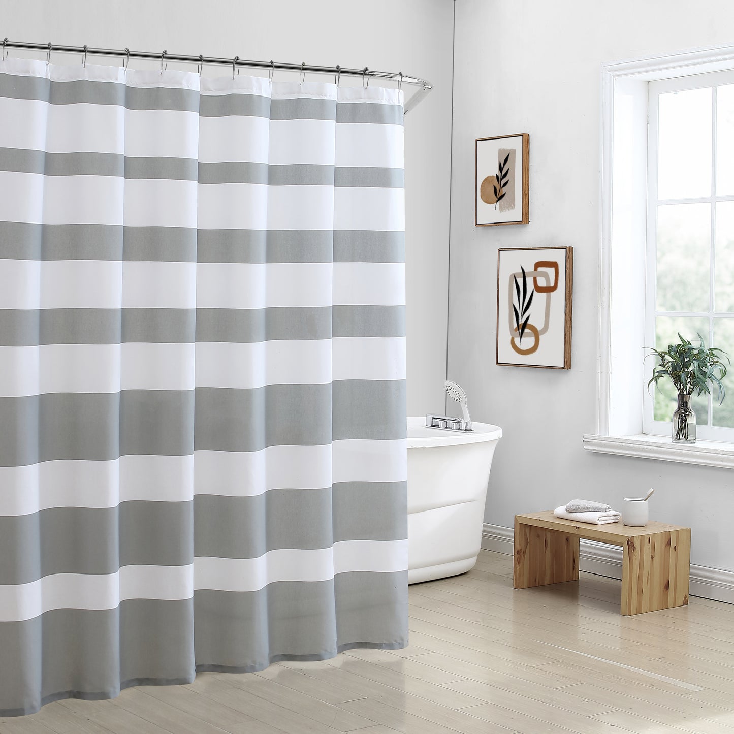 Freshee Striped Shower Curtain
