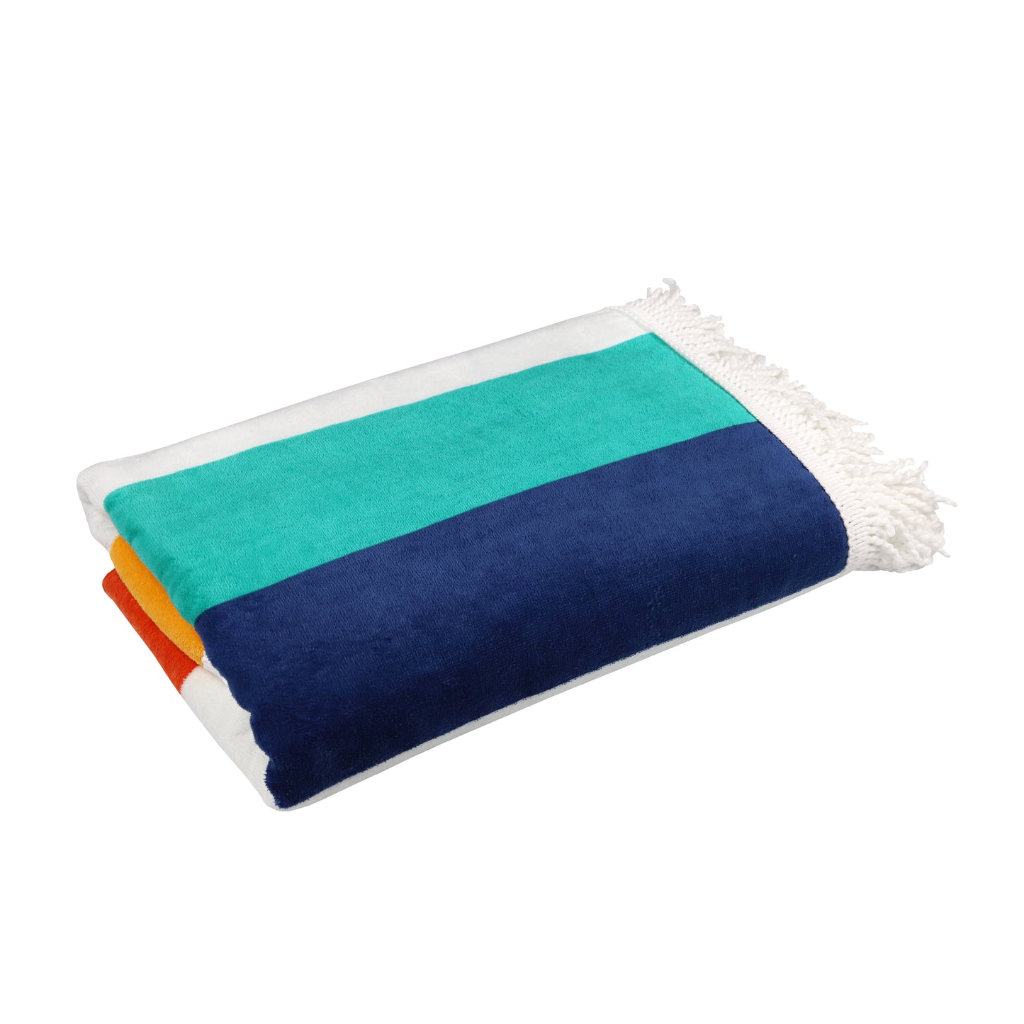 Sand & Surf 60X60 Square Beach Towel with Fringe - Retro Stripe