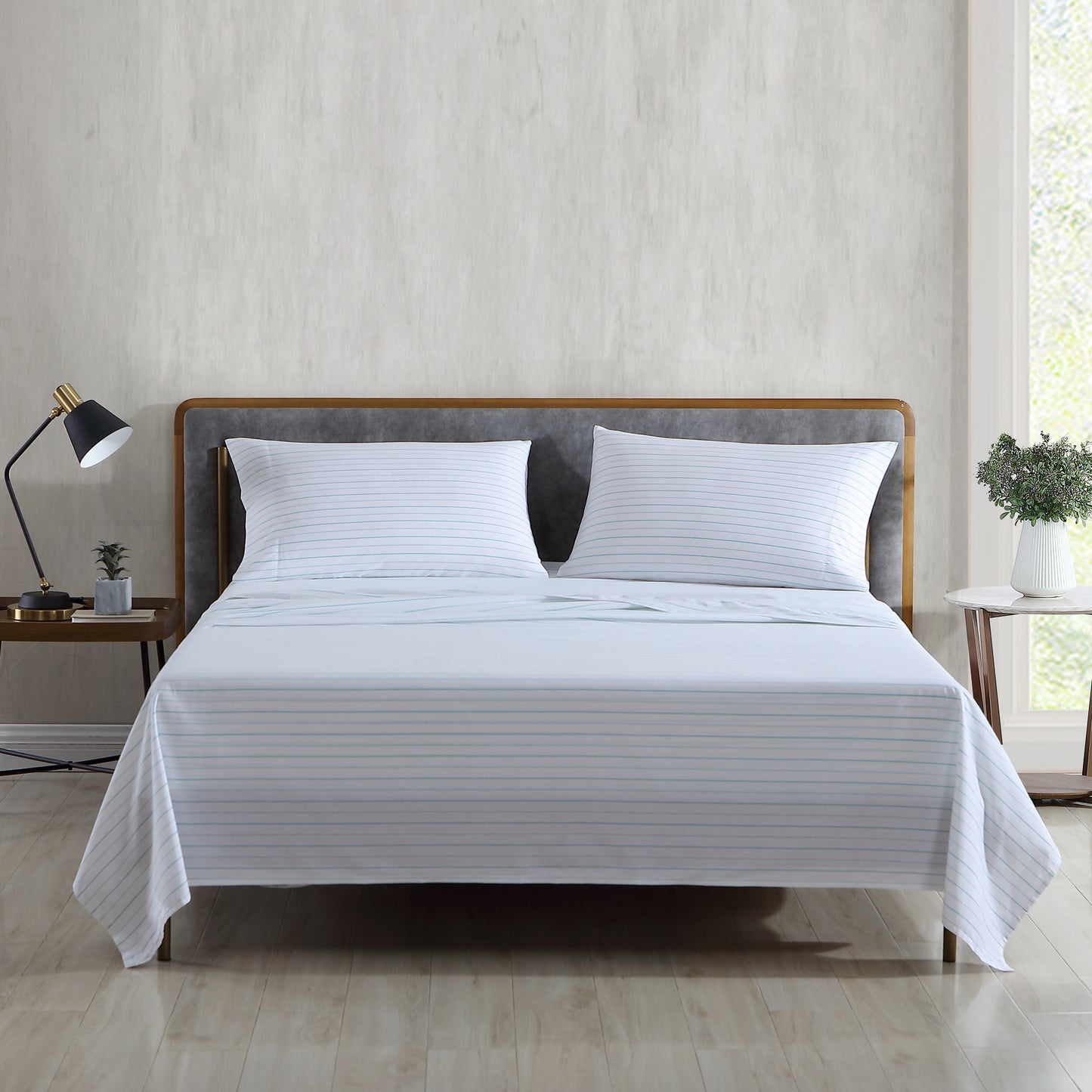 Freshee Striped Sheet Set Powered by Intellifresh Antimicrobial Technology
